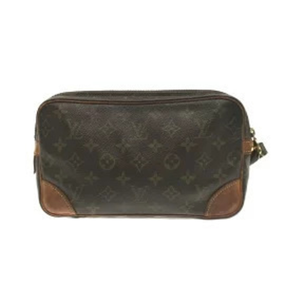 Louis Vuitton Canvas Bag Dragonne Monogram Marly Clutch Brown